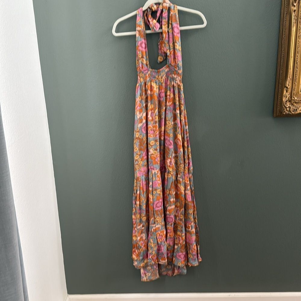 NWT- Crossover Halter Neck Sleeveless Maxi Dress Floral Sz M - Picture 4 of 9